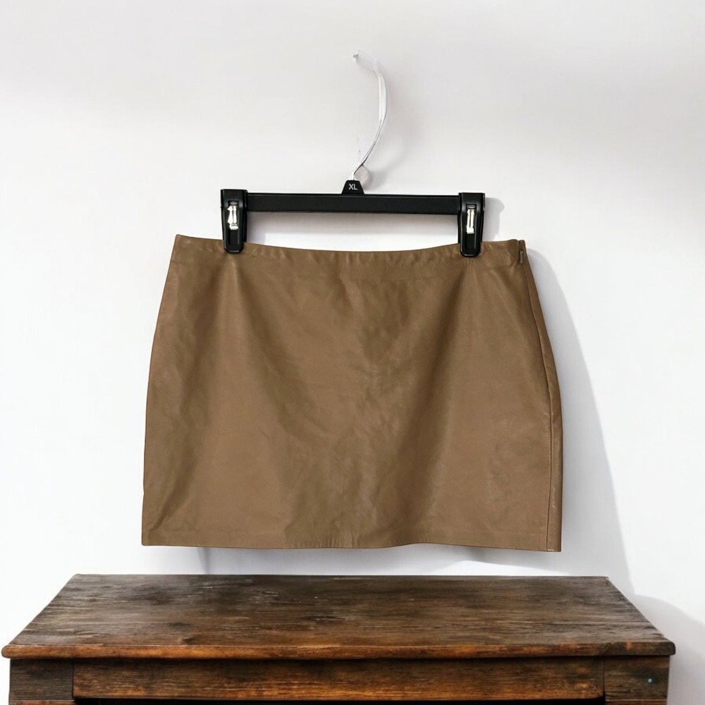 Haute Hippie‎ Genuine Leather Mini Skirt Chic Party Fashion Medium